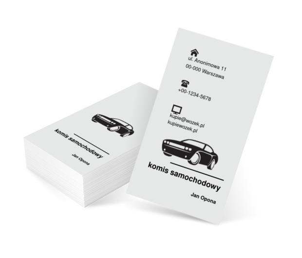 Prostota projektu, Motoryzacja, Komis samochodowy - Wizytówki Netprint szablony online