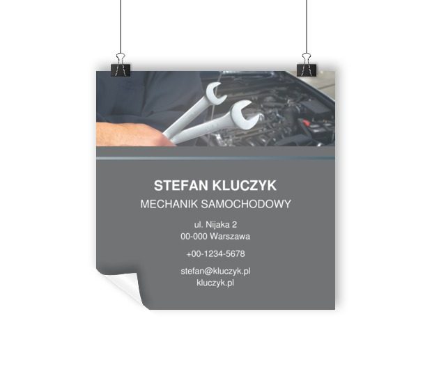 Treść i sugestywne detale, Motoryzacja, Mechanik - Plakaty Wielkoformatowe Netprint szablony online