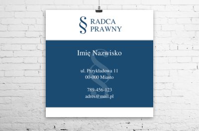 Dobrze wyeksponowana nazwa , Prawo, Radca Prawny - Plakaty Wielkoformatowe Netprint