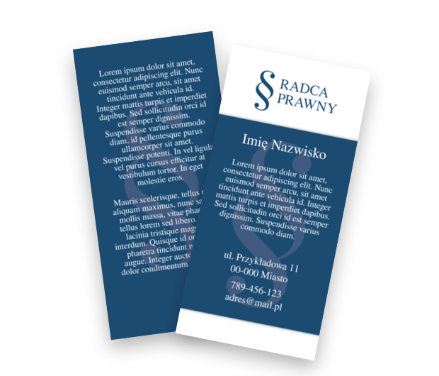 Ulotka, która zajmuje mało miejsca, Prawo, Radca Prawny - Ulotki Netprint szablony online