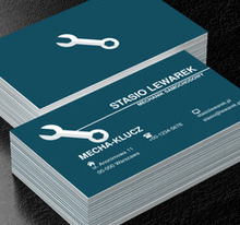 Biały klucz na ciemnym tle, Motoryzacja, Mechanik - Wizytówki Netprint
