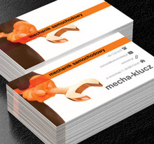 Klucz w silnej dłoni, Motoryzacja, Mechanik - Wizytówki Netprint