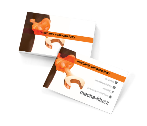 Klucz w silnej dłoni, Motoryzacja, Mechanik - Wizytówki Netprint szablony online