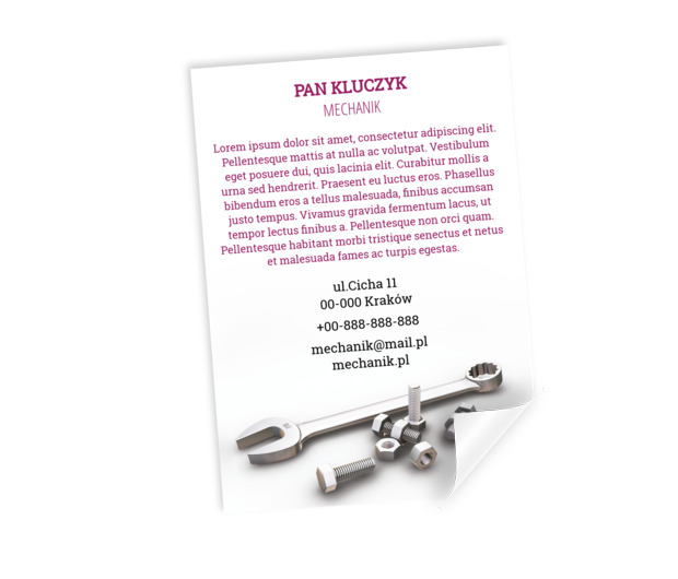 Garść znanych przedmiotów, Motoryzacja, Mechanik - Plakaty Netprint szablony online