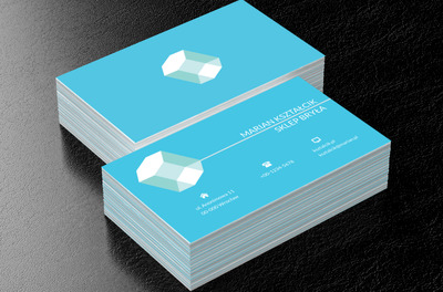 Biała figura geometryczna, Motywy, Abstrakcja - Wizytówki Netprint