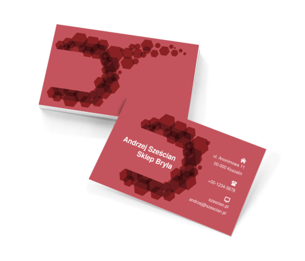 Czerwone figury geometryczne, Motywy, Abstrakcja - Wizytówki Netprint szablony online