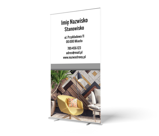 Zainteresowanie od góry do dołu, Budownictwo, Aranżacja wnętrz - Roll-up Netprint szablony online