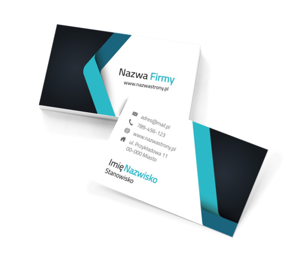 Turkusowa wstęga, która intryguje, Motywy, Uniwersalne - Wizytówki Netprint szablony online