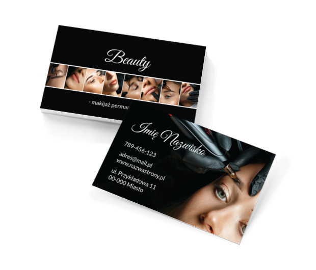 Tajniki podkreślania urody, Zdrowie i uroda, Salon kosmetyczny - Wizytówki Netprint szablony online