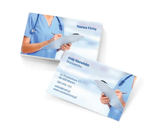 Medyk w pracy budzi podziw, Medycyna, Lekarz - Wizytówki Netprint szablony online