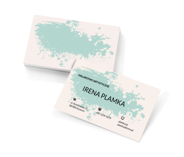 Niebieski kleks, Motywy, Abstrakcja - Wizytówki Netprint szablony online