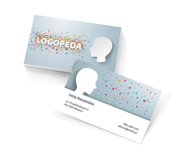 Przekaz czytelny i efektowny, Edukacja, Logopeda - Wizytówki Netprint szablony online