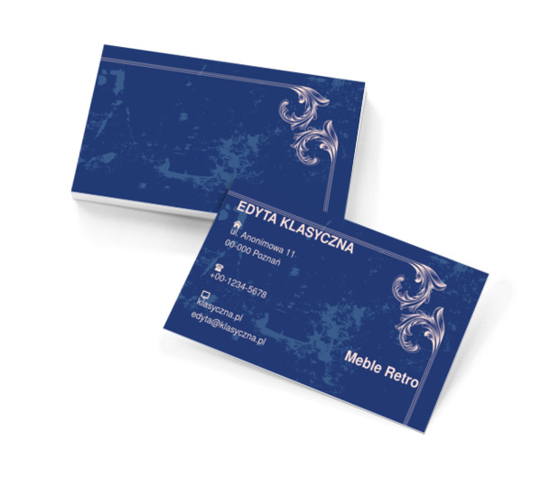 Malowane niebieskie tło, Motywy, Klasyczne - Wizytówki Netprint szablony online