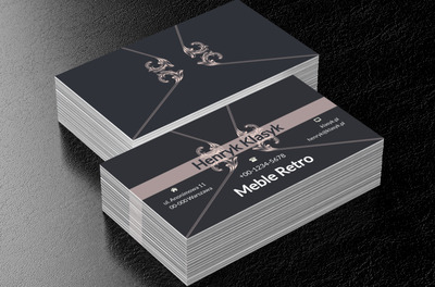 Szary ornament, Motywy, Klasyczne - Wizytówki Netprint