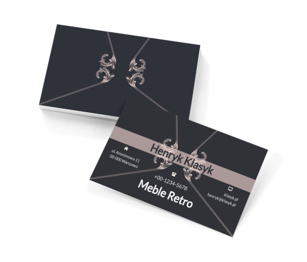 Szary ornament, Motywy, Klasyczne - Wizytówki Netprint szablony online