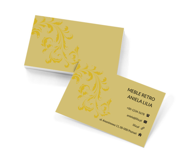 Żółty ornament, Motywy, Klasyczne - Wizytówki Netprint szablony online