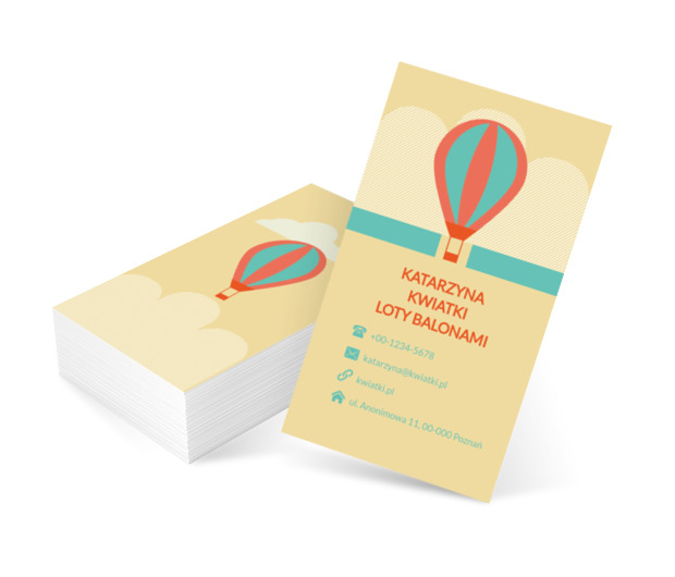 Kolorowy balon, Motywy, Krajobraz - Wizytówki Netprint szablony online