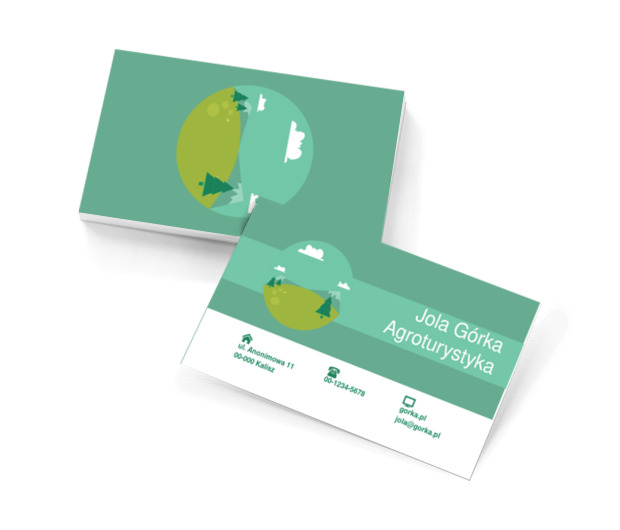 Krajobraz w kole, Motywy, Krajobraz - Wizytówki Netprint szablony online