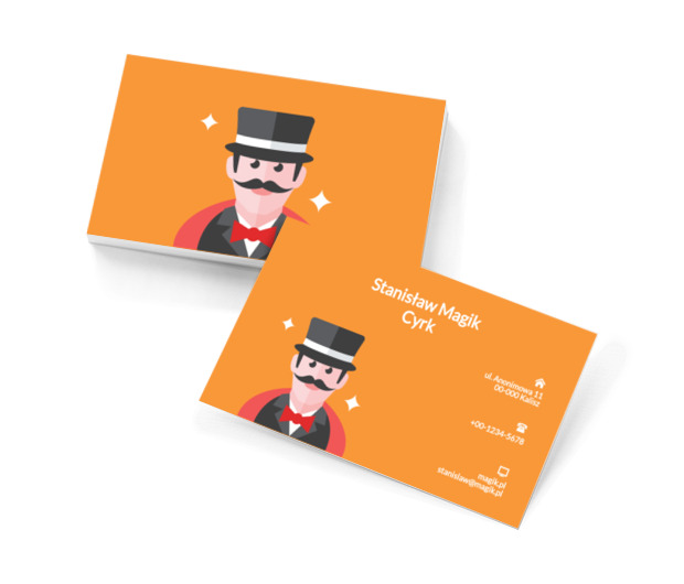 Magik w kapeluszu, Motywy, Ludzie - Wizytówki Netprint szablony online