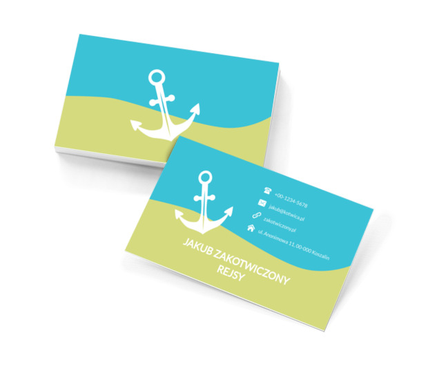 Biała kotwica, Motywy, Przedmioty - Wizytówki Netprint szablony online