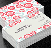 Czerwone kwiaty, Motywy, Roślinne - Wizytówki Netprint