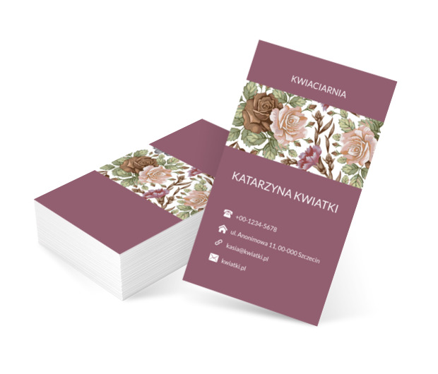 Kolorowa flora, Motywy, Roślinne - Wizytówki Netprint szablony online