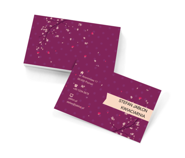 Kwitnąca jabłoń, Motywy, Roślinne - Wizytówki Netprint szablony online