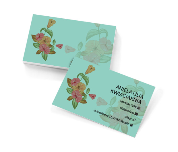 Delikatne kwiaty, Motywy, Roślinne - Wizytówki Netprint szablony online