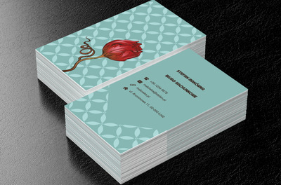 Czerwony pąk, Motywy, Roślinne - Wizytówki Netprint