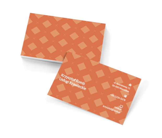 Pomarańczowe romby, Motywy, Tła i tekstury - Wizytówki Netprint szablony online