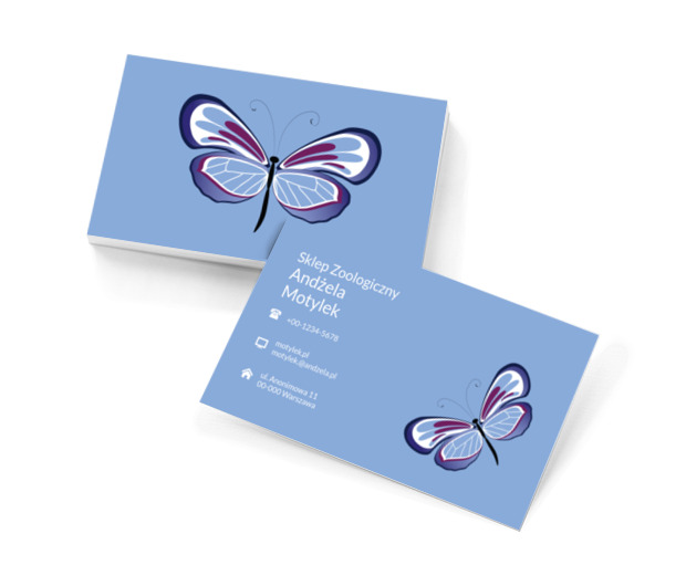 Wielobarwny motyl, Motywy, Zwierzęta - Wizytówki Netprint szablony online