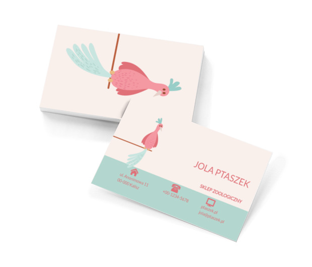 Kolorowy ptak, Motywy, Zwierzęta - Wizytówki Netprint szablony online