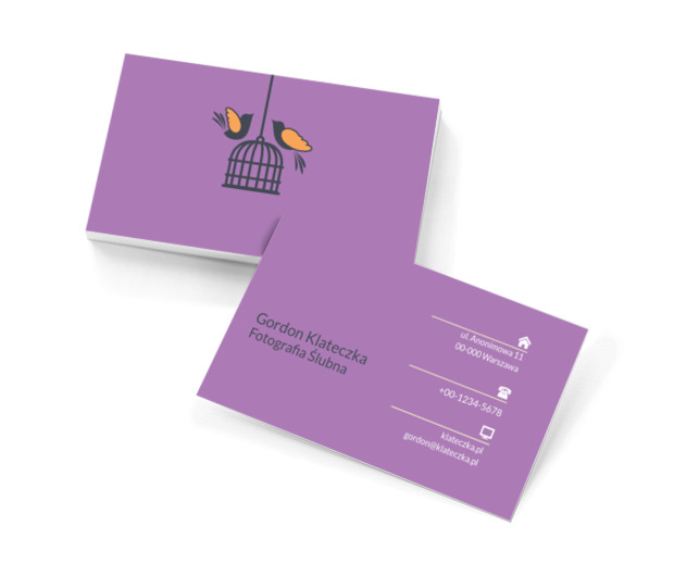 Ptaszki w klatce, Motywy, Zwierzęta - Wizytówki Netprint szablony online