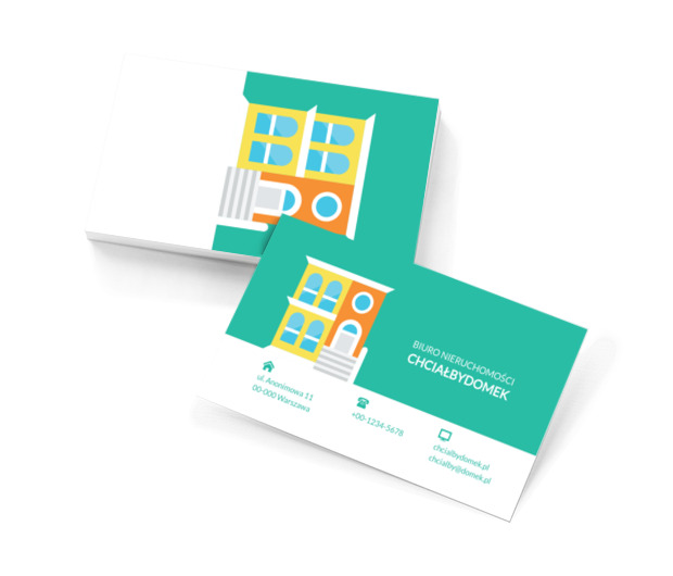 Kolorowy dom, Nieruchomość, Biuro nieruchomości - Wizytówki Netprint szablony online