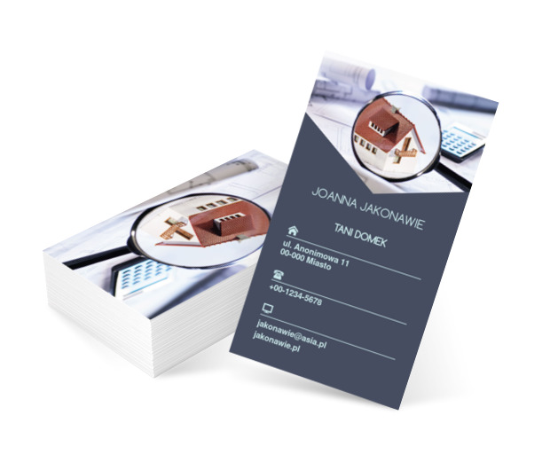 Dom pod lupą, Nieruchomość, Biuro nieruchomości - Wizytówki Netprint szablony online