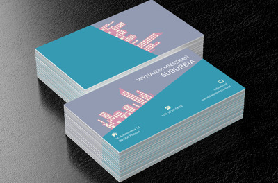 Różowe wieżowce, Nieruchomość, Wynajem mieszkań - Wizytówki Netprint