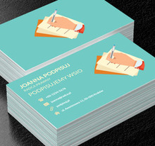 Dłoń podpisująca dokumenty, Prawo, Radca Prawny - Wizytówki Netprint