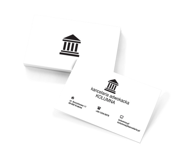 Czarne kolumny, Prawo, Kancelaria adwokacka - Wizytówki Netprint szablony online