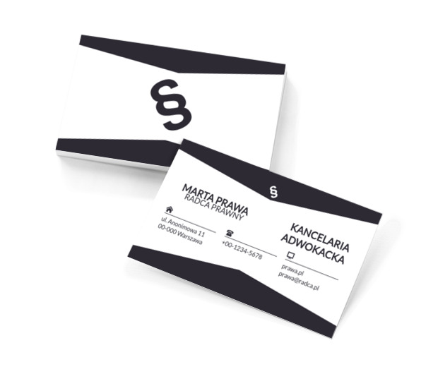 Grafitowy paragraf, Prawo, Radca Prawny - Wizytówki Netprint szablony online