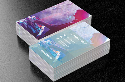 Kolorowa sylwetka DJa, Rozrywka, DJ - Wizytówki Netprint