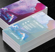 Kolorowa sylwetka DJa, Rozrywka, DJ - Wizytówki Netprint