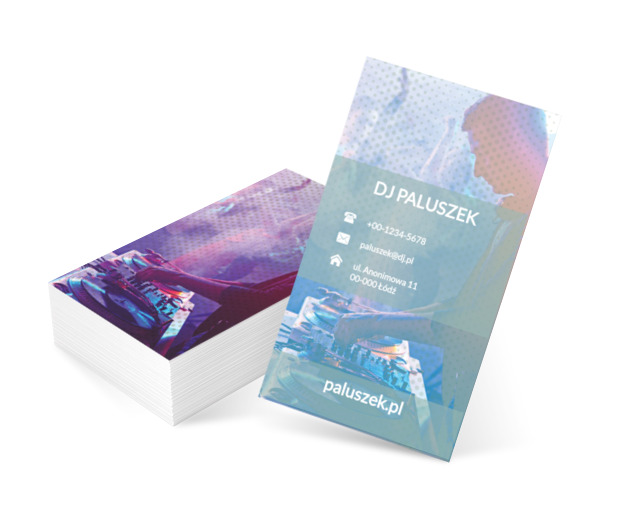 Kolorowa sylwetka DJa, Rozrywka, DJ - Wizytówki Netprint szablony online