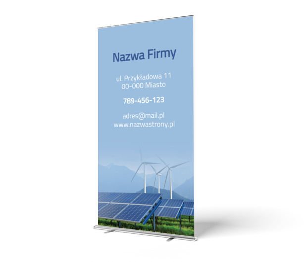 Dwa w jednym – innowacje i natura, Środowisko i Przyroda, Odnawialne źródła energii - Roll-up Netprint szablony online