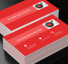 Grafika z płytą winylową, Rozrywka, DJ - Wizytówki Netprint