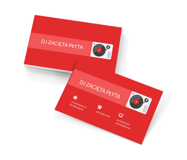 Grafika z płytą winylową, Rozrywka, DJ - Wizytówki Netprint szablony online