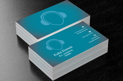 Głowa ze słuchawkami, Rozrywka, DJ - Wizytówki Netprint