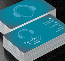 Głowa ze słuchawkami, Rozrywka, DJ - Wizytówki Netprint