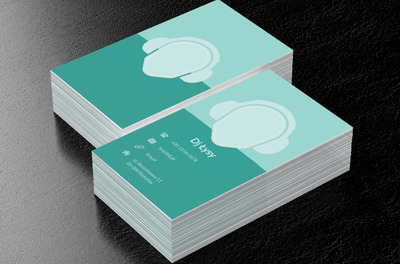 Słuchawki na głowie, Rozrywka, DJ - Wizytówki Netprint