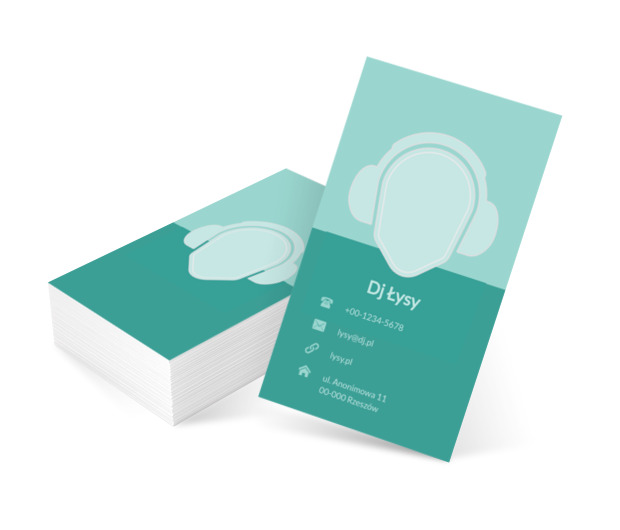 Słuchawki na głowie, Rozrywka, DJ - Wizytówki Netprint szablony online