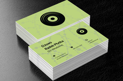 Płyta winylowa na jasnym tle, Rozrywka, DJ - Wizytówki Netprint